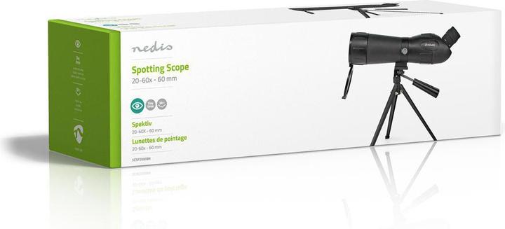 Produktbild Nedis Spektiv Vergrösserungsbereich: 20-60 Durchmesser der Objektivlinse: 60 mm Sichtfeld: 38 m Diop