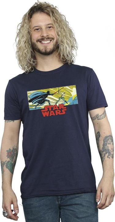 Actual product image Star Wars Mens Comic Strip Luke And Vader T-Shirt (5XL)