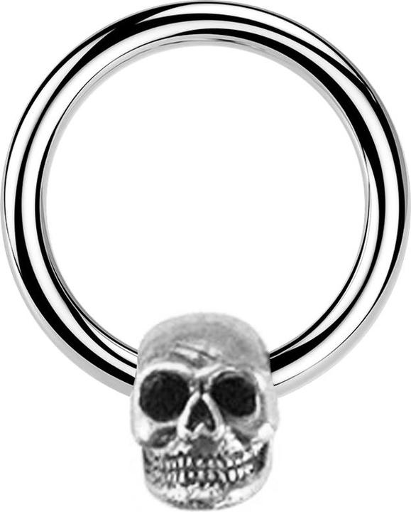 Image du produit Star Piercing Closure anneau argent tête de mort argent (Acier chirurgical 316L, Laiton)