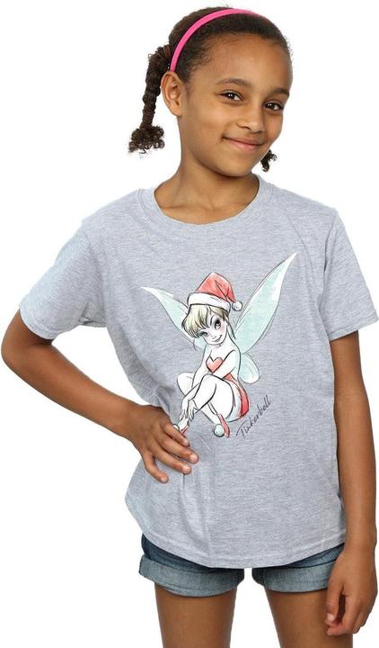 Actual product image Disney Girls Tinkerbell Christmas Fairy Cotton T-Shirt (152, 158)