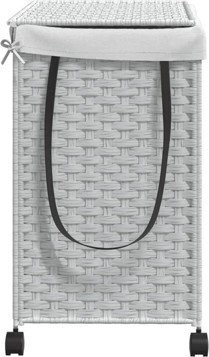 Produktbild VidaXL Wäschekorb mit Rollen Weiss 60x35x60,5 cm Rattan,Farbe
