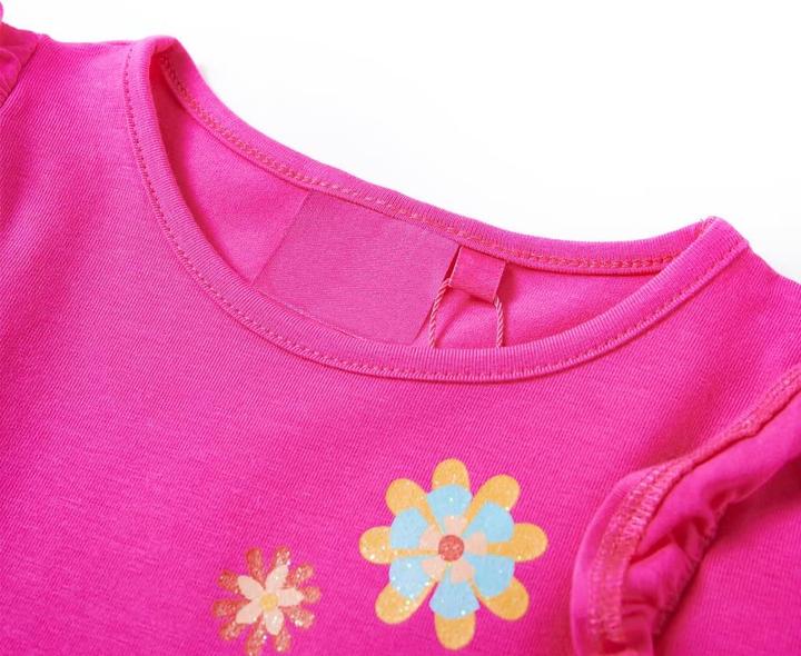 Produktbild VidaXL Kinder-Langarmshirt Dunkelrosa 92,Material: 95 % Baumwolle (92)