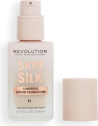 Makeup Revolution Skin Silk Serum Foundation Leichte bis mittlere Deckkraft mit Hyaluronsäure 23ml (F1)