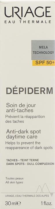 Nährwerte und Zutaten Uriage Dépiderm Anti-Flecken Tagespflege LSF50+ Fl 30 ml (Sonnencreme Gesicht, SPF 50, 30 ml, 66 g)