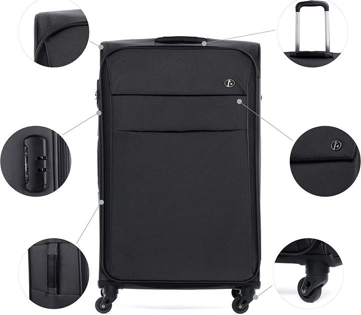 Produktbild Fergé Kofferset 3-teilig, Schwarz (100 l, L (90 - 115l))