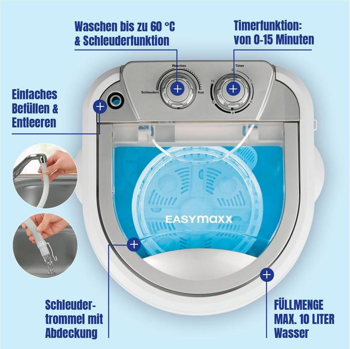 Produktbild Easymaxx Mini Waschmaschine 07475 (3 kg, Oben)