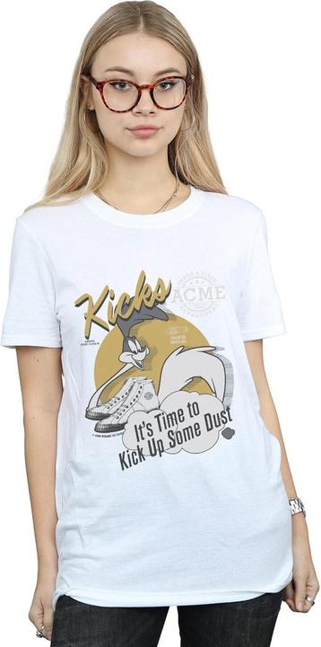 Actual product image Looney Tunes Womens/Ladies Road Runner Kicks Cotton Boyfriend T-Shirt (XXL)