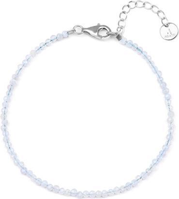 Actual product image Agato Mineral Bracelet With Chalcedony Beads Pol-B17/21l
