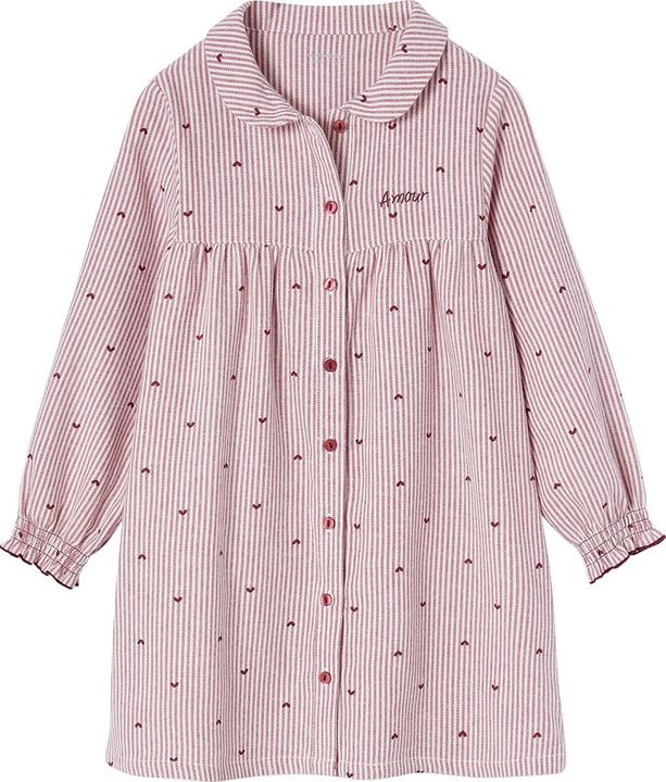 Produktbild Vertbaudet Gestreiftes Mädchen Flanell-Nachthemd & Leggings (92)