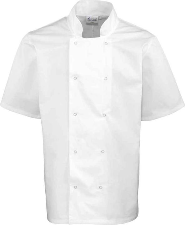 Actual product image Premier Unisex Adult Stud Front Short-Sleeved Chef Jacket (5XL)