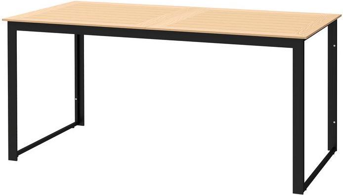 Immagine prodotto Swisshandel24 Gartentisch für 6 Personen 160x80 cm Holzoptik Lamellendesign, Teak (80 cm)