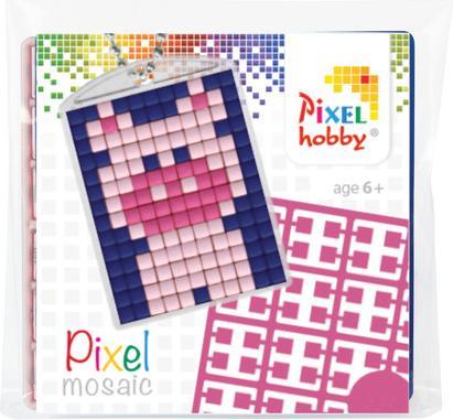 Magni Pixel P23002 Mosaic medallion pig, key ring for children to design themselves, child's play