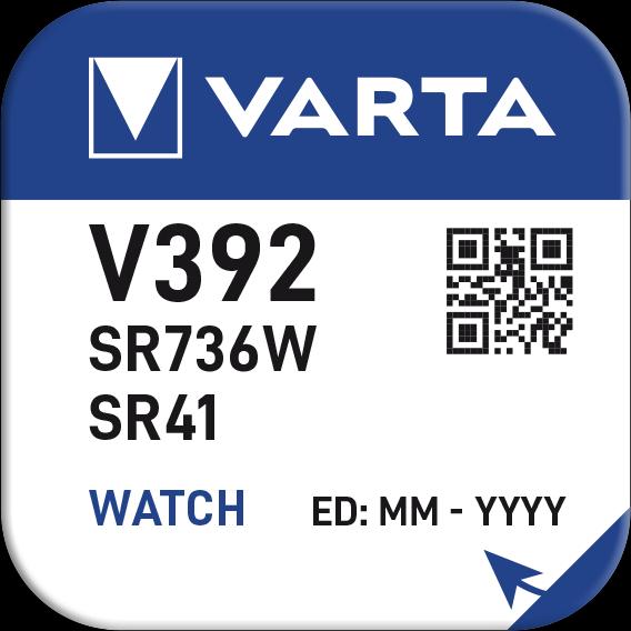 Actual product image Varta V392 / SR41W - 10 button cells (10 pcs., LR41, 40 mAh)