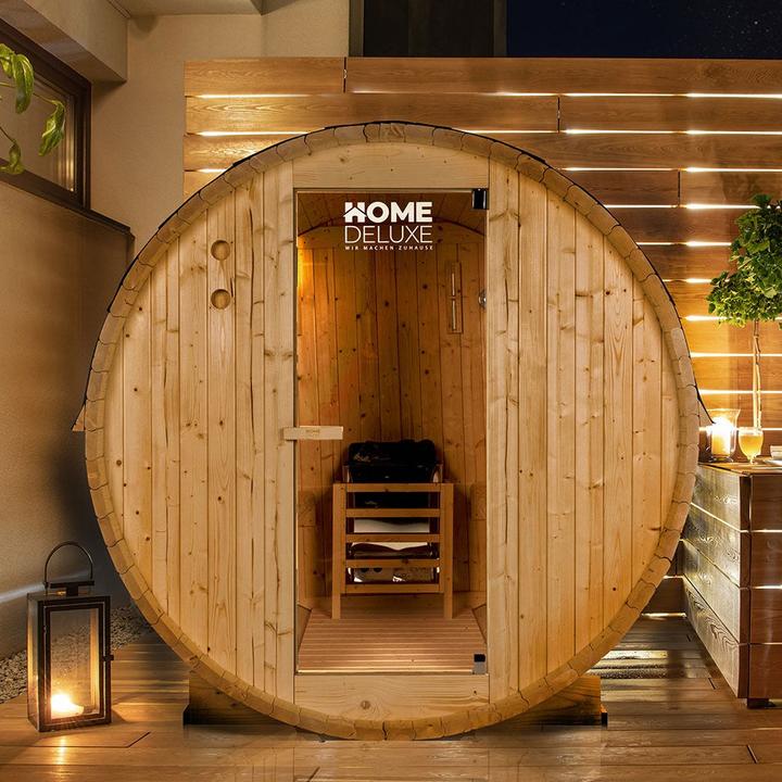 Image du produit Home Deluxe Sauna extérieur AQUILA L- 195 x 180 cm pour 4 personnes - Sauna avec poêle de 6kW