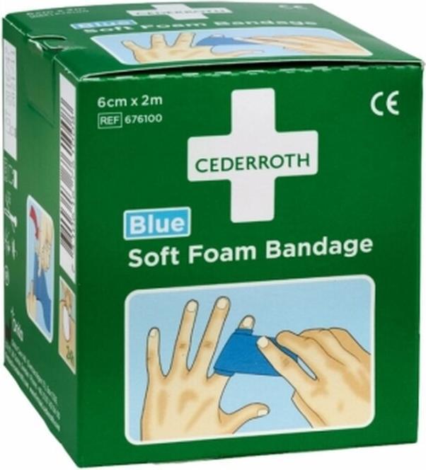 Cederroth Pflaster und Bandage Soft Foam selbsthaftend elastisch, blau Rolle 6 cm x 2 m (1 x)