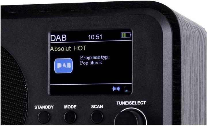 Actual product image DR 300-20 Table radio DAB+, FM Bluetooth®, DAB+, FM rechargeable Black (DAB+, VHF, Bluetooth)
