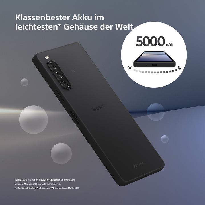 Productafbeelding Sony Xperia 10 V (128 GB, Black, 6.10", SIM + eSIM, 48 Mpx, 5G)