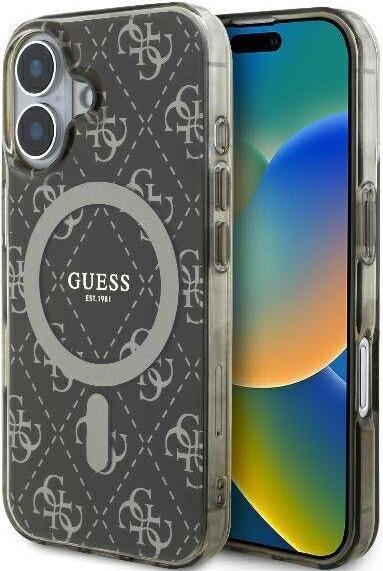 Actual product image Guess GUHMP16SH4DTEW iPhone 16 6.1" brązowy/brown hardcase IML 4G Background MagSafe (Apple iPhone 16)
