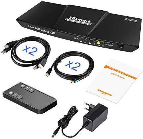 Actual product image TESmart Dual Monitor 2-Port KVM Switch