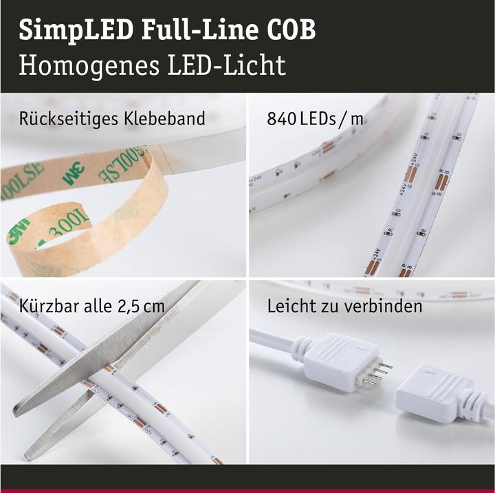 Actual product image Paulmann SimpLED COB Stripe Set (RGB, 150 cm, Indoor)