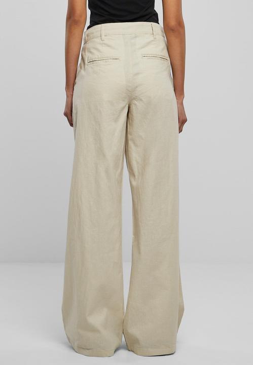 Actual product image Urban Classics Ladies High Linen Mixed Wide Leg Pants (27)