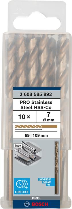 Immagine prodotto Bosch Professional Zubehör PRO Trapano a colonna in acciaio inox HSS-Co, 7 x 69 x 109 mm (7 mm)