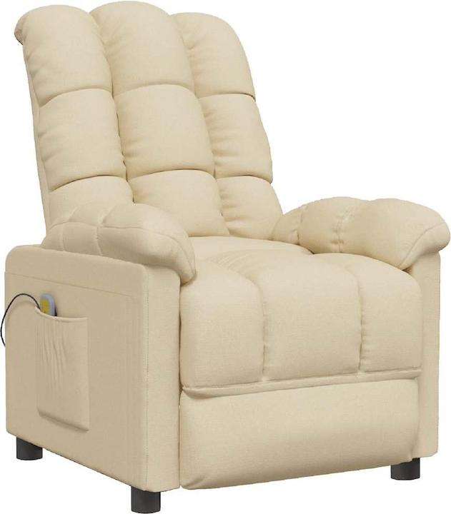 Immagine prodotto VidaXL Poltrona massaggiante Poltrona TV Poltrona relax Poltrona reclinabile Tessuto crema