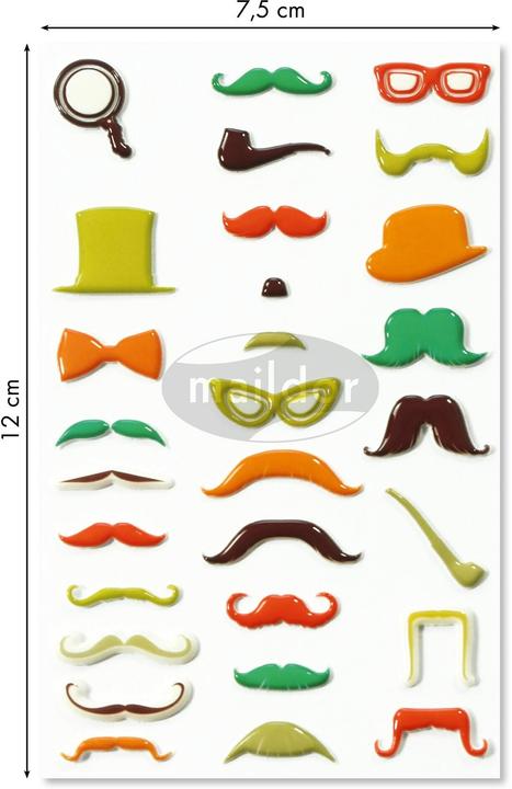 Actual product image Clairefontaine 3D moustache motif sticker