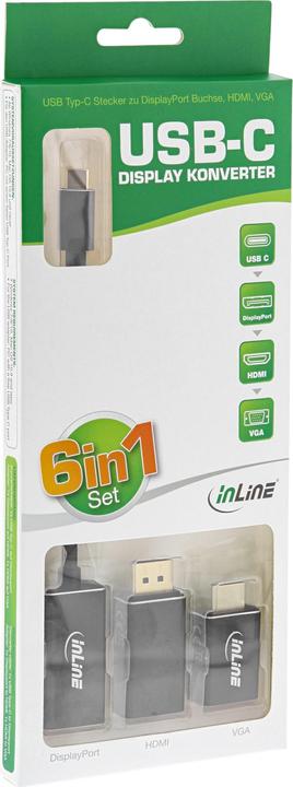 Actual product image InLine Display Converter Set 6-in-1 (DP, 20 cm)
