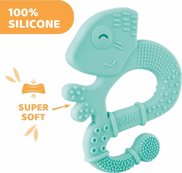 Actual product image Chicco Bite ring with soft bristles - EIDECHSE BLUE, - 2m+