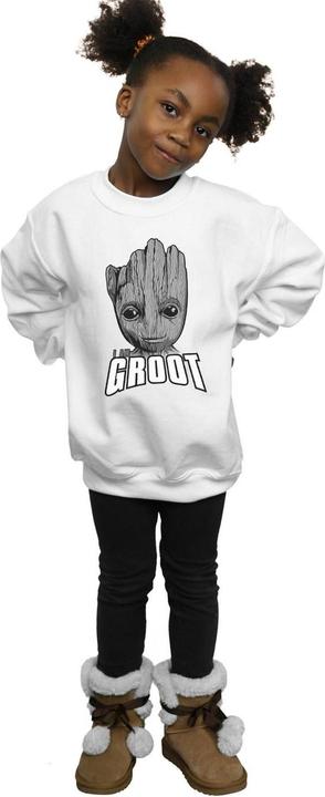 Actual product image Girls Guardians Of The Galaxy Groot Face Sweatshirt (152, 158)
