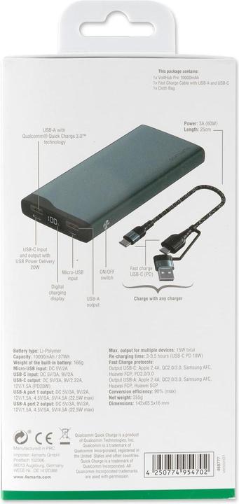 Immagine prodotto 4smarts VoltHub Pro (10000 mAh, 22.50 W, 37 Wh)