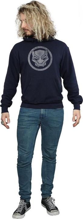 Actual product image Mens Black Panther Distressed Icon Hoodie (XXL)