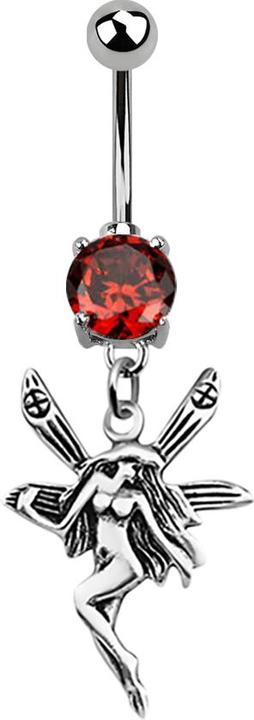 Image du produit Star Piercing Banane argent avec pendentif fée orange (Argent sterling 925, sans laiton, Acier chirurgical 316L)