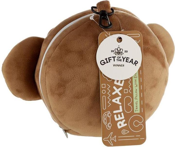Image du produit Puckator Relaxeazzz Singe en peluche Coussin de voyage rond & masque pour les yeux