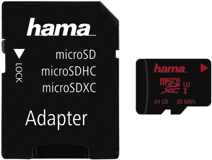 Produktbild Hama microSDXC und Adapter/Foto (64 GB, microSDXC, U1, UHS-I)