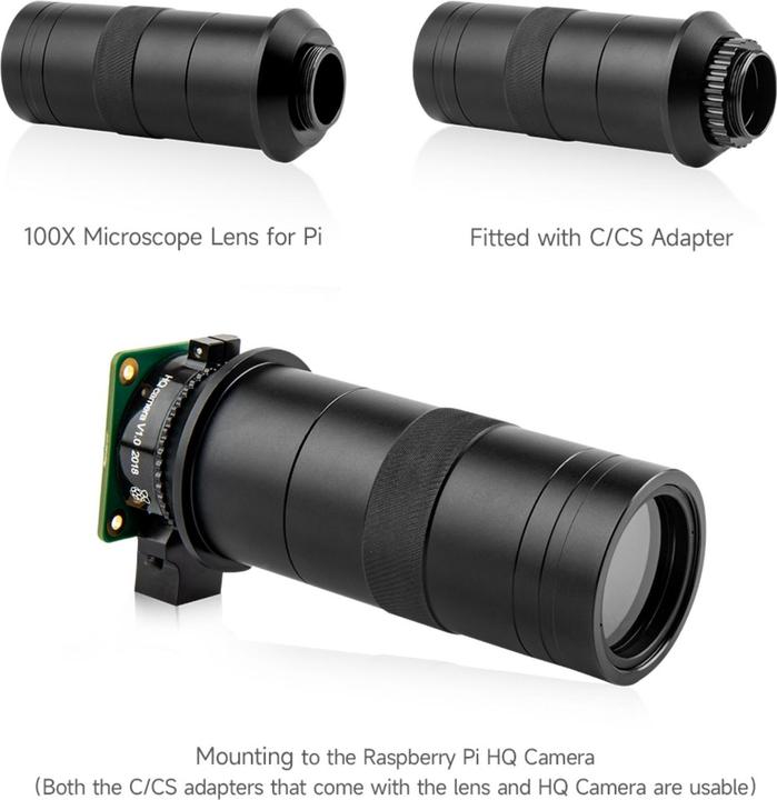 Image du produit WaveShare 100x Microscope Objectif Caméra Module CS-Mount
