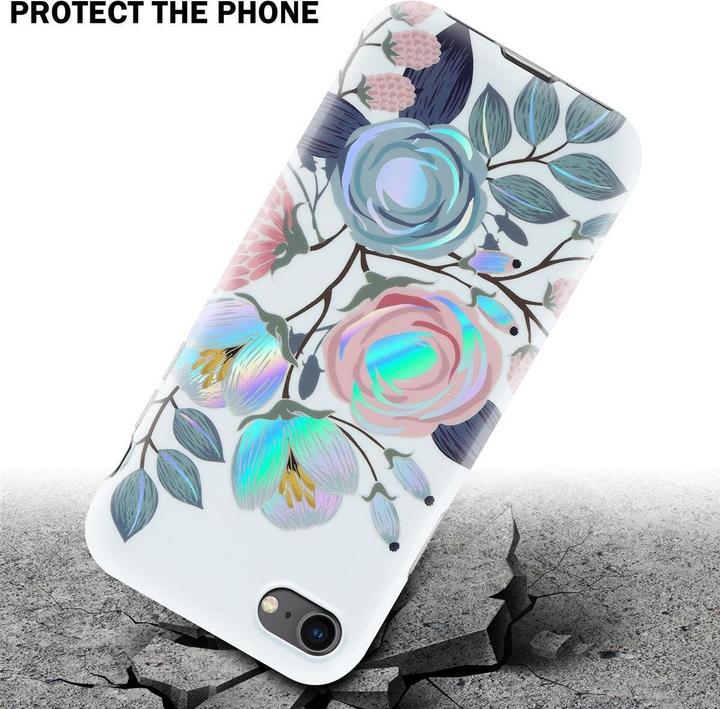 Actual product image Cadorabo IMD TPU Colorful Flowers & Leaves Cover (Apple iPhone 7, Apple iPhone SE (2nd Gen))