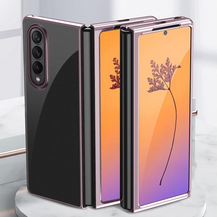 Actual product image Hurtel Plating Case for Samsung Galaxy Z Fold 4 cover with a metallic frame black (Samsung Galaxy Z Fold4)