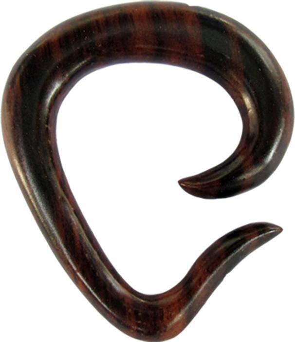 Actual product image Star Piercing Ear weight spiral V made of Narra wood (without brass, Organic)