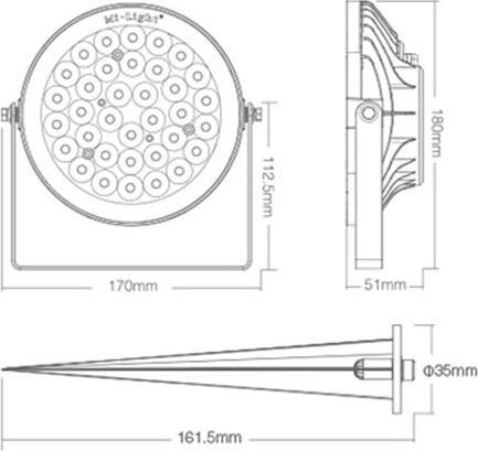 Actual product image Milight RGBW Radio LED Garden Spot 15W (1200 lm, IP65)