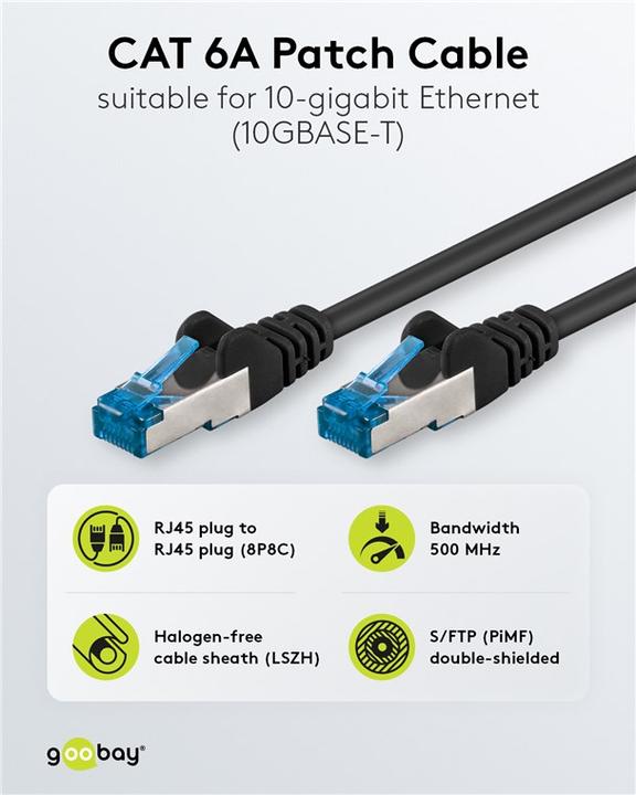 Produktbild Goobay Netzwerkkabel (S/FTP, CAT6a, 5 m)