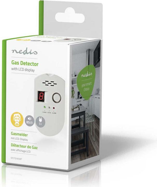 Actual product image Nedis Gas alarm | Mains power supply | Sensor service life: 10 years | EN-compliant: EN 50194-1:2009 / E