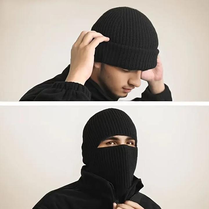 Produktbild Dema Strickmütze und Skimaske Gesichtsmaske 2 in 1 Schwarz