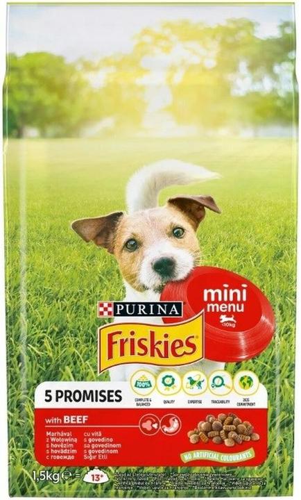 Actual product image Friskies Mini Menu Beef with vegetables - dry food for dogs - 1.5 kg (Senior, 1 pcs., 1500 g)