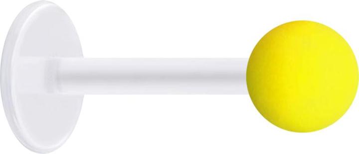 Star Piercing Micro Labret transparent mit Kugel Neon gelb (Acryl, ohne Messing, Bioflex)