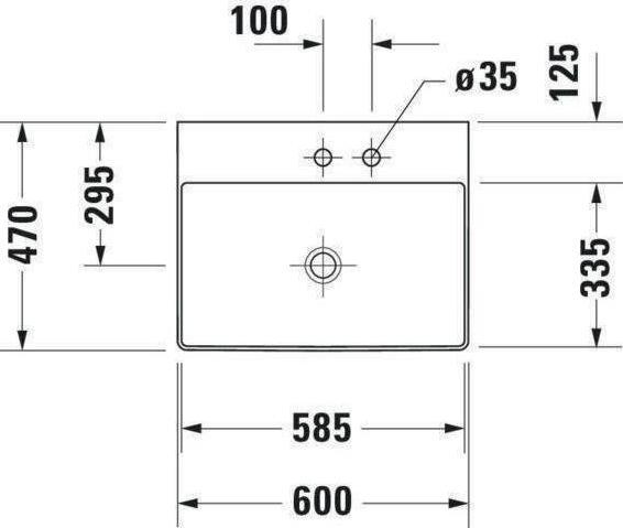 Image du produit Duravit Lavabo DuraSquare 60 x 47 cm blanc 2353600041 (470 mm, 600 mm)