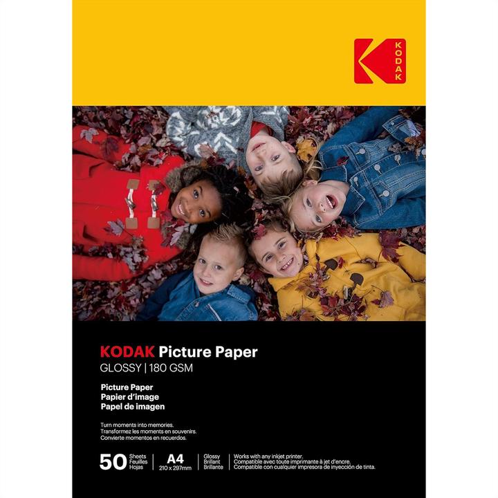 Actual product image Kodak 180gsm 9.1 mil Glossy A4x50 (180 g/m², 21 x 29.7 cm, 50 x)