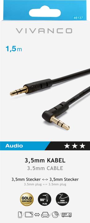 Immagine prodotto Vivanco Cavo audio (1.50 m, Connettore da 3,5 mm (AUX))
