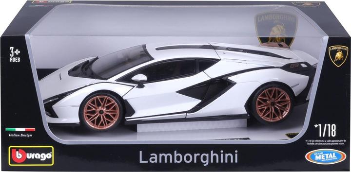 Produktbild Bburago Lamborghini Sian FKP 37 1/18 weiss/schwarz